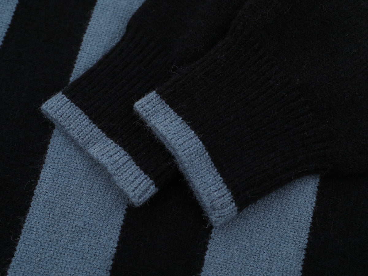 Madxmarx Striped Crest Knit Sweater