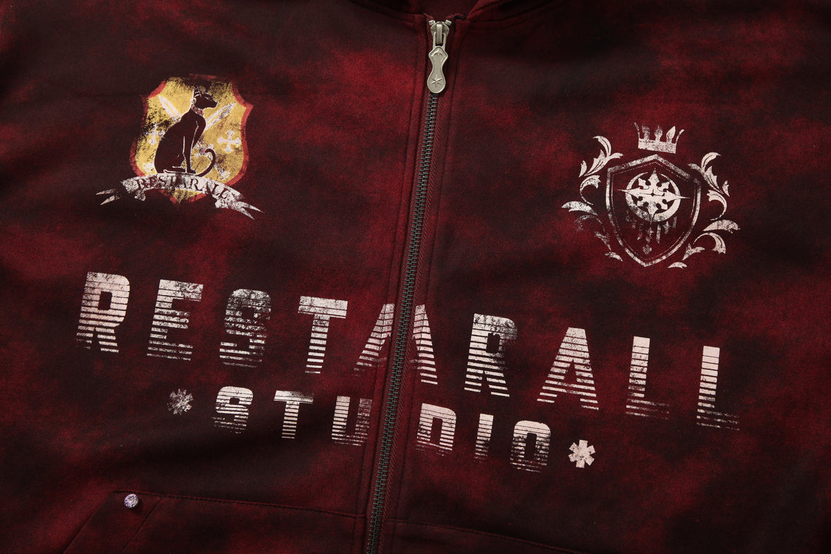 Madxmarx Burnout Effect Zip Hoodie