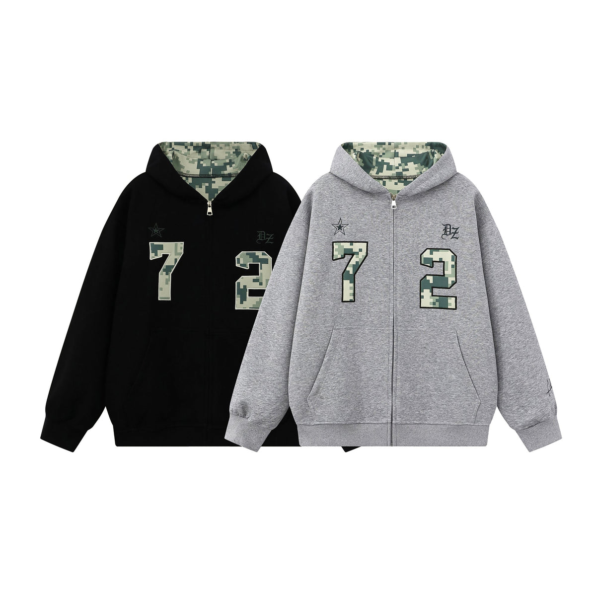 Madxmarx Camo Varsity Zip-Up Hoodie