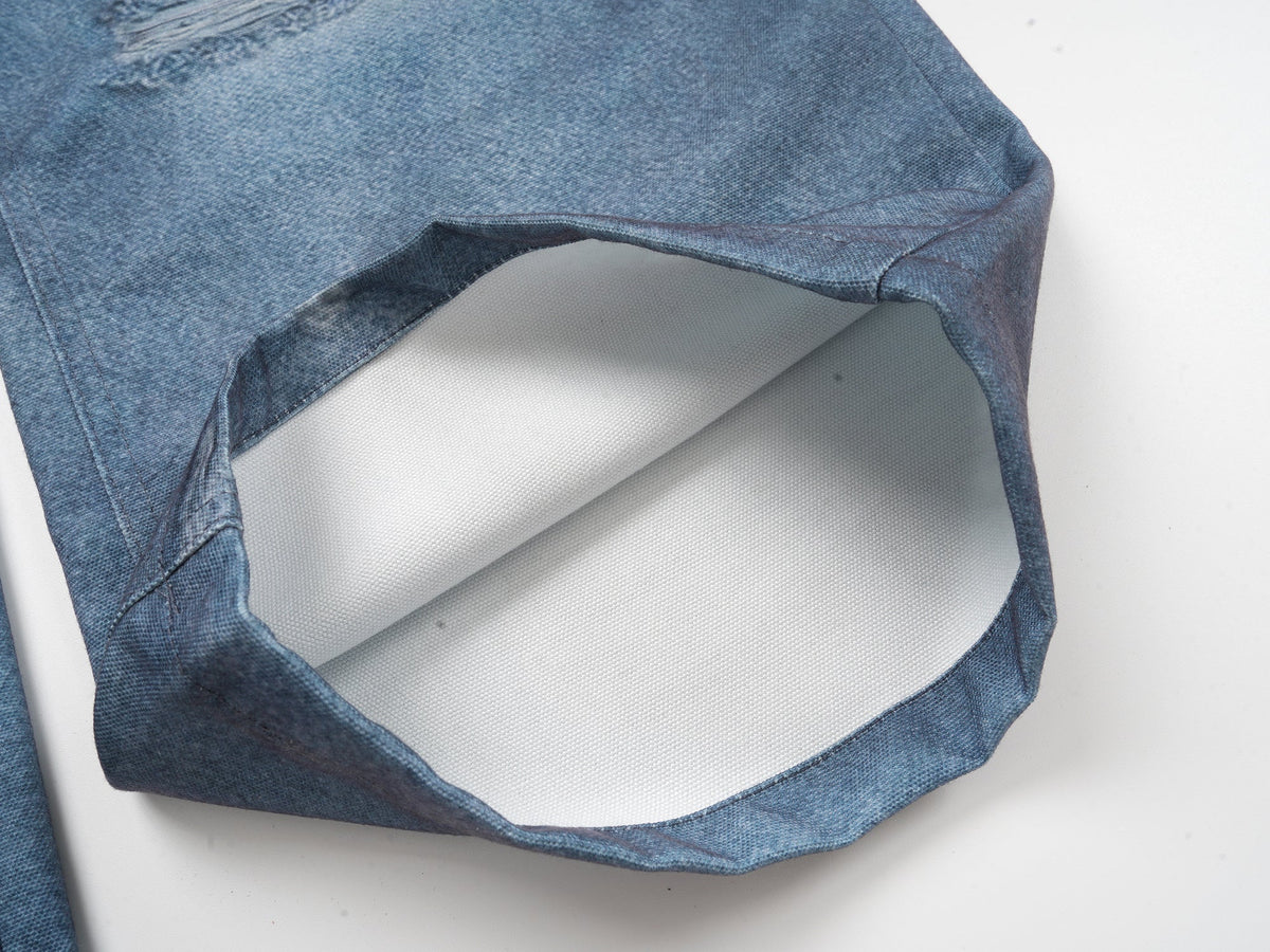 Pantalon en jean trompe-l'œil multicouche Madxmarx