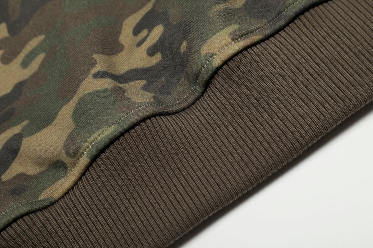 Madxmarx Camo Chenille Patch Half-Zip Hoodie