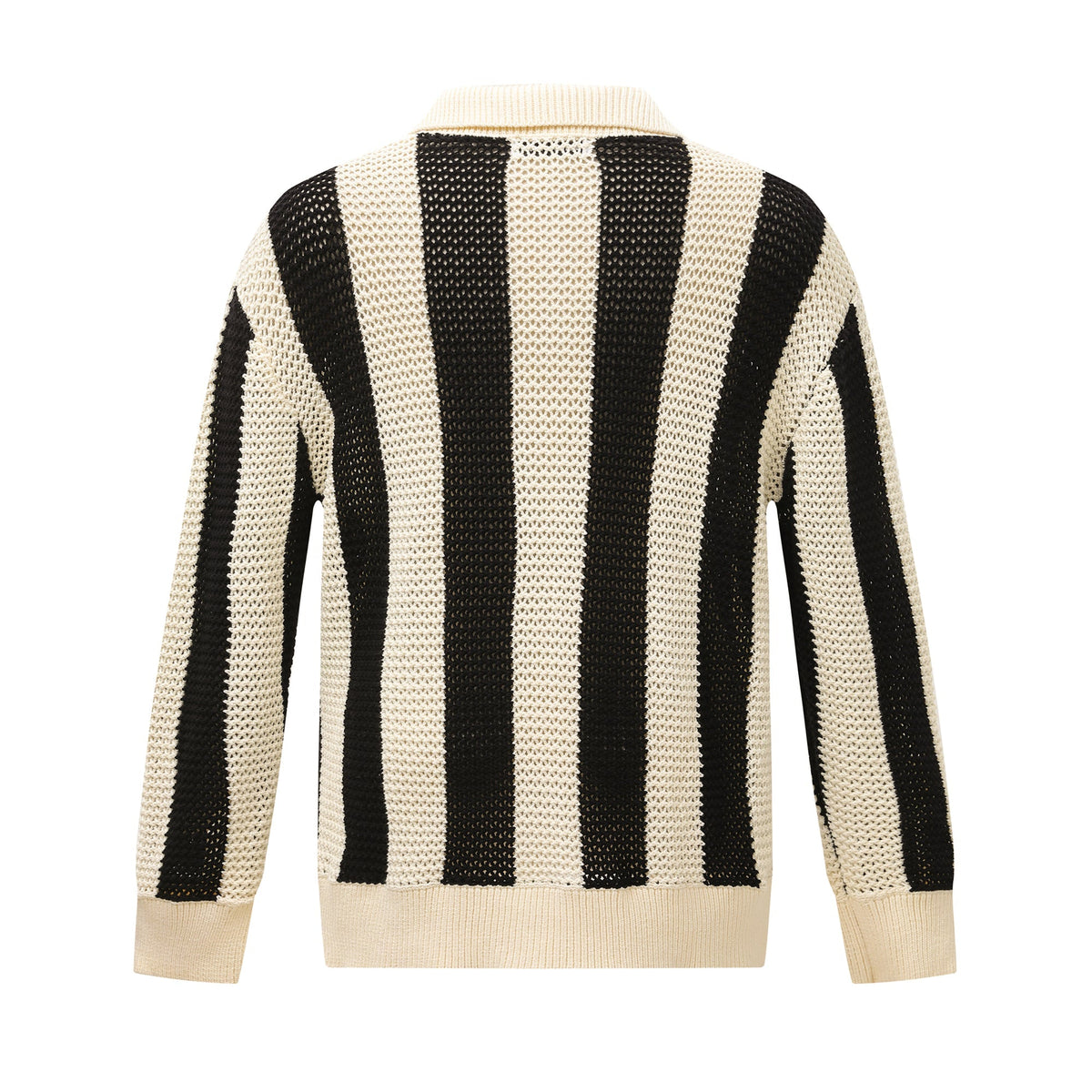 Madxmarx Retro Mesh Knit Polo Sweater