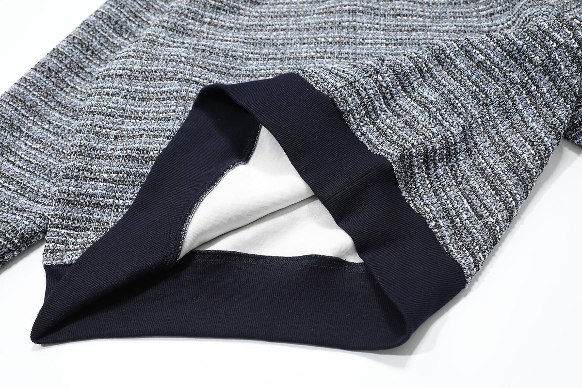 Madxmarx Textured Knit Hooded Sweatshirt