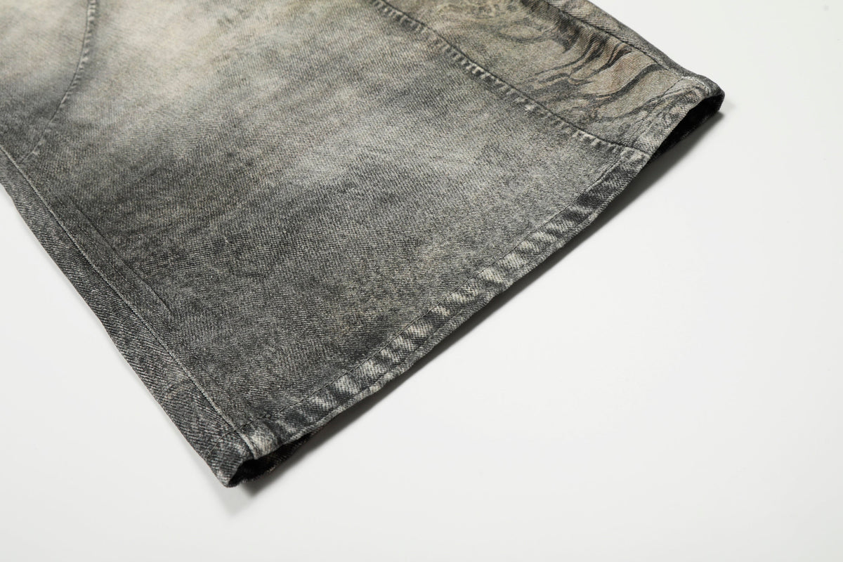 Madxmarx Washed Curved Denim Pants