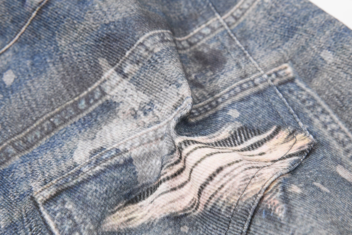 Madxmarx Layered Star Print Balloon Jeans
