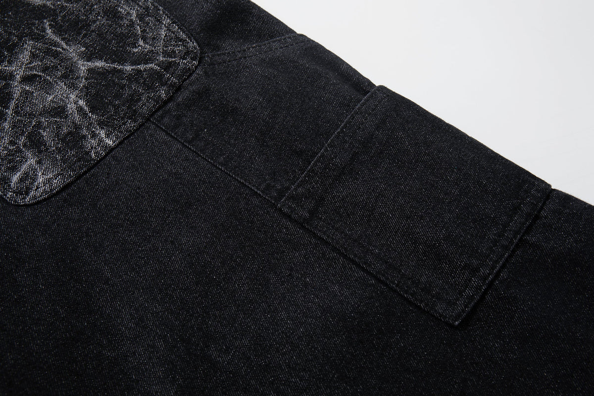 Pantalon large à empiècement craquelé Madxmarx
