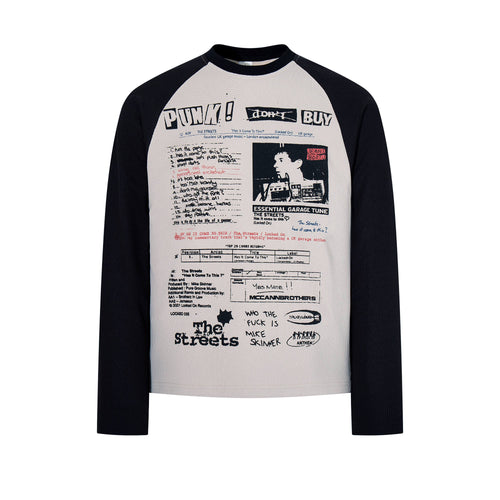 Madxmarx Punk Graphic Raglan-Langarmshirt - M / Schwarz