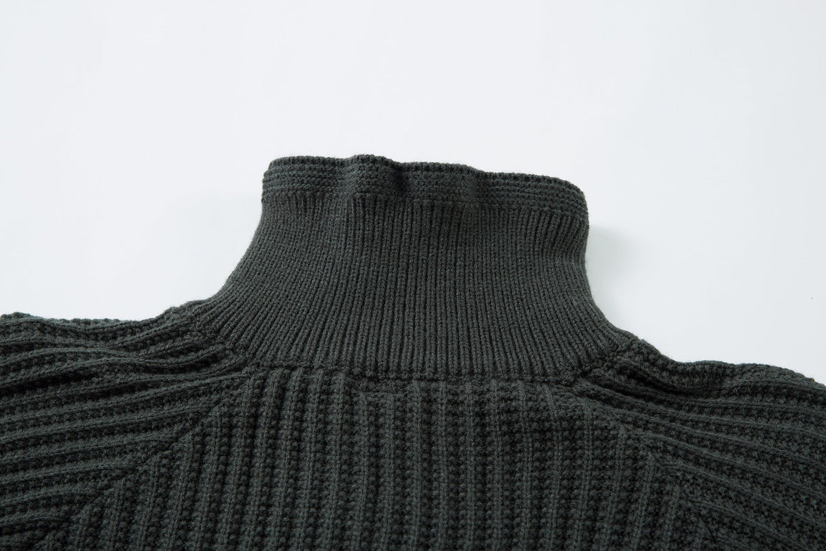 Madxmarx Minimalist Half-Zip Knit Sweater