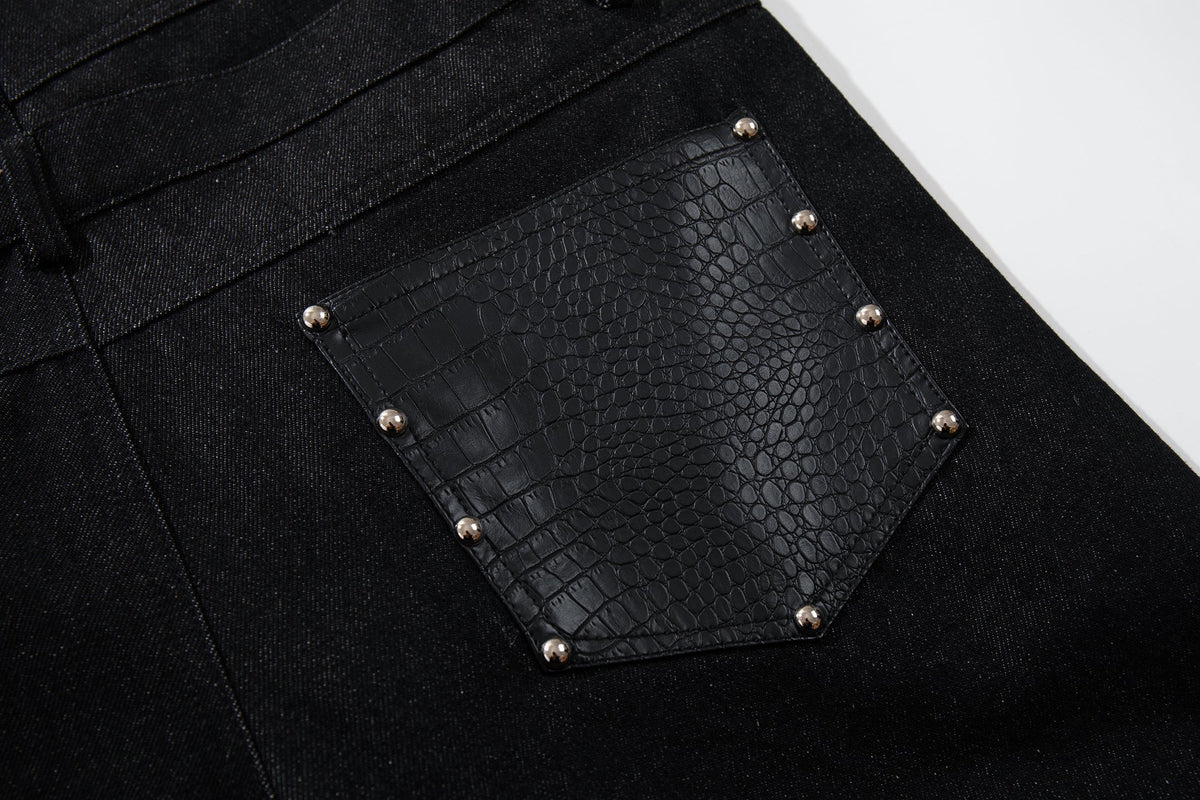 Pantalon en jean à jambe large et fermeture à boutons Madxmarx