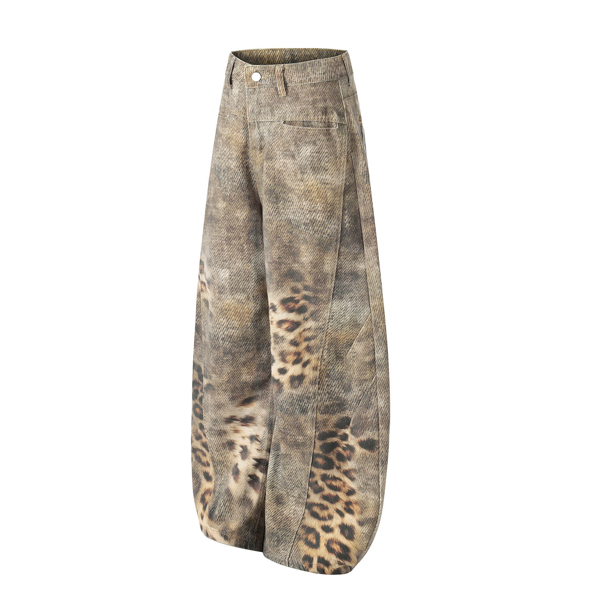 Jeans larges lavés à motif léopard Madxmarx