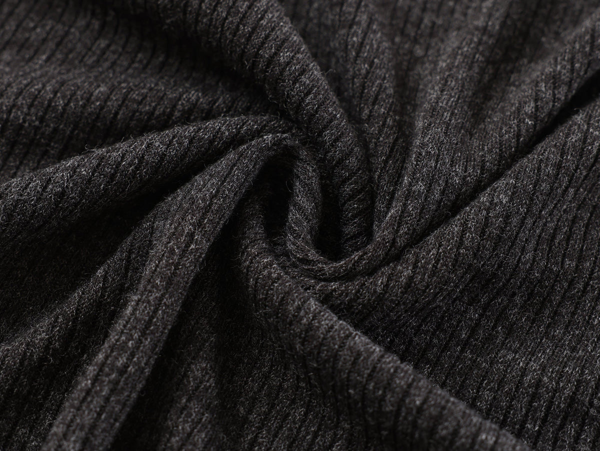 Madxmarx Ribbed Texture Long-Sleeve Tee