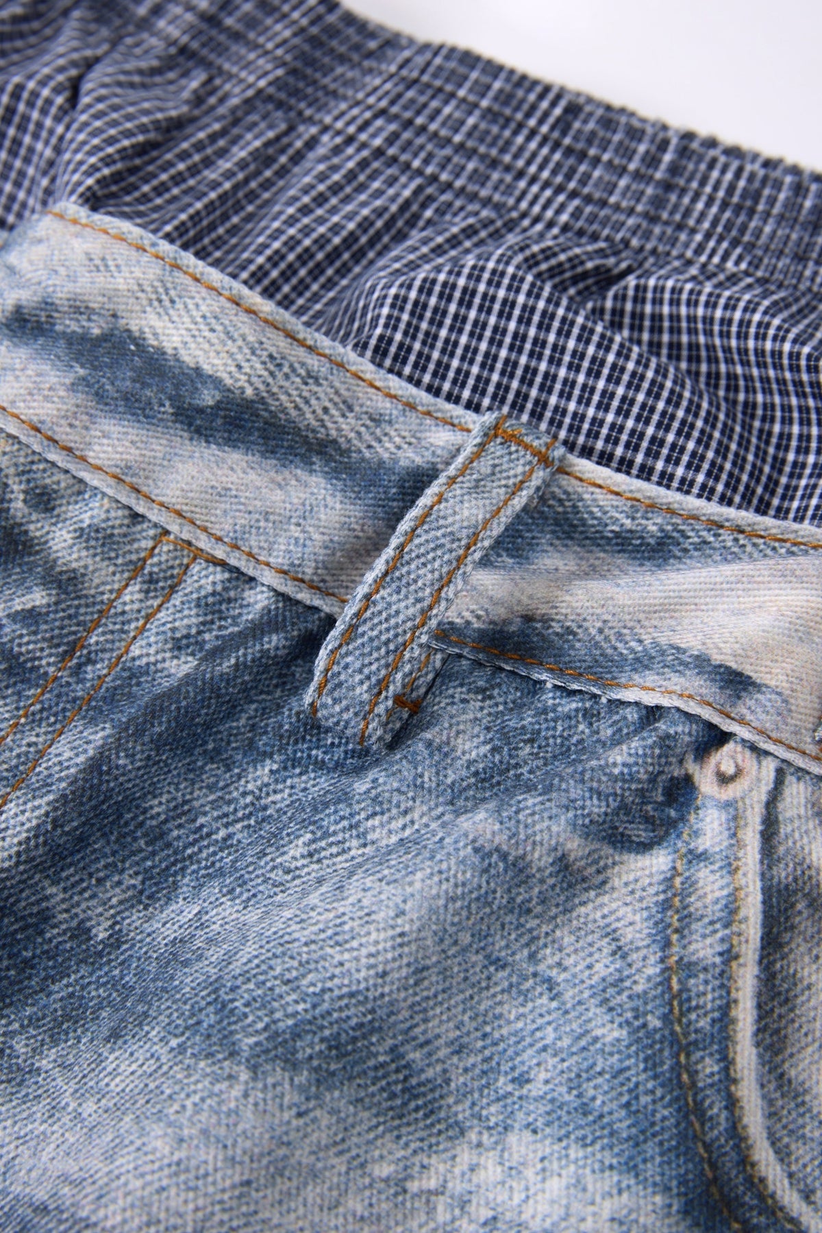 Madxmarx Layered Waist Distressed Jeans