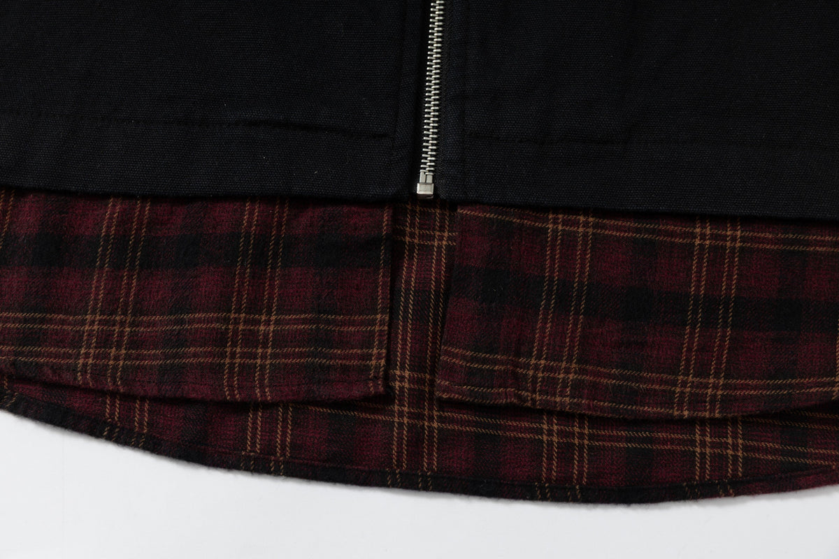 Madxmarx Plaid-Lined Zip Hoodie