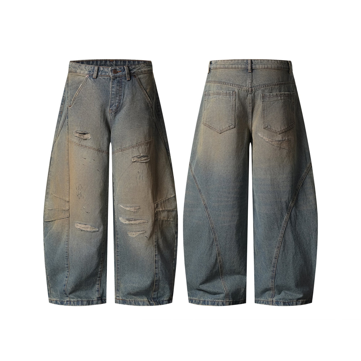 Pantalon en jean incurvé effet vieilli Madxmarx