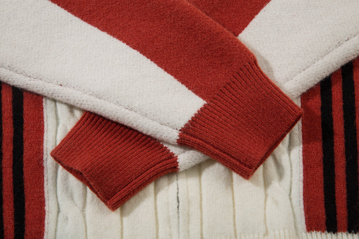 Madxmarx Retro Stripe Knit Zip Jacket