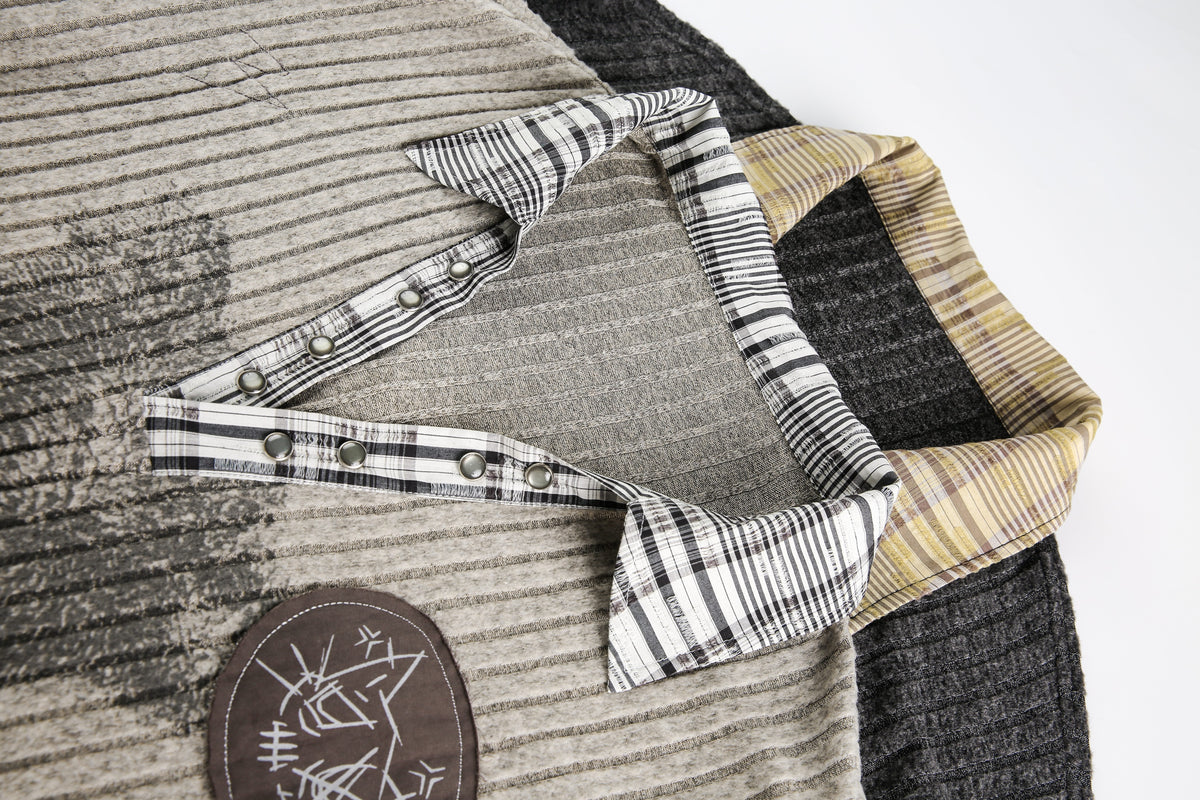 Madxmarx Plaid Layered Knit Sweater