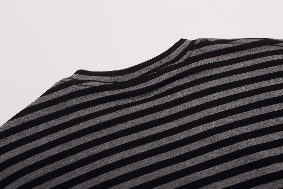 Madxmarx Striped Script Long Sleeve Tee
