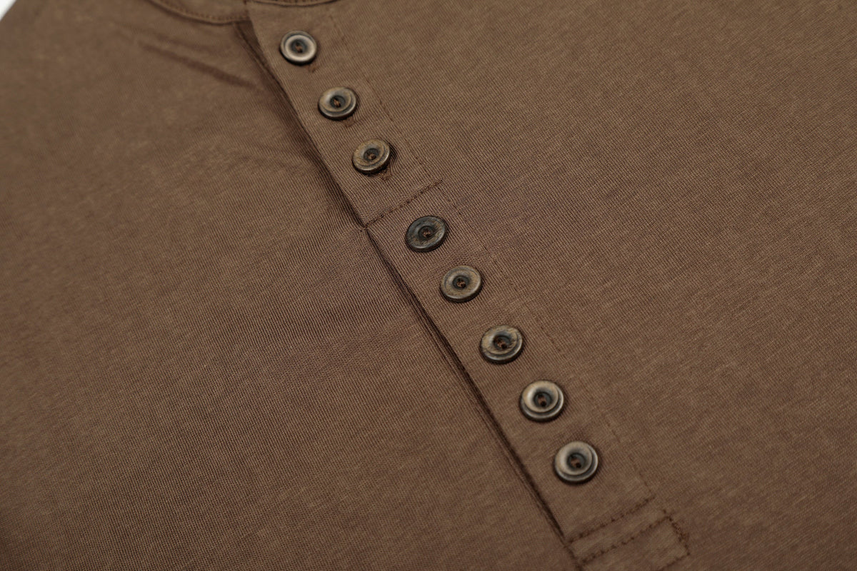 Madxmarx Classic Henley Long Sleeve Tee