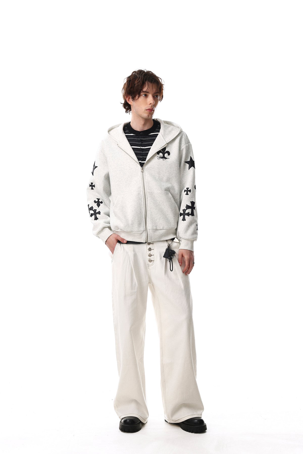 Madxmarx Cross Emblem Zip Hoodie
