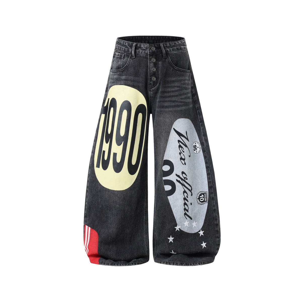 Madxmarx 1990 Graphic Wide-Leg Jeans