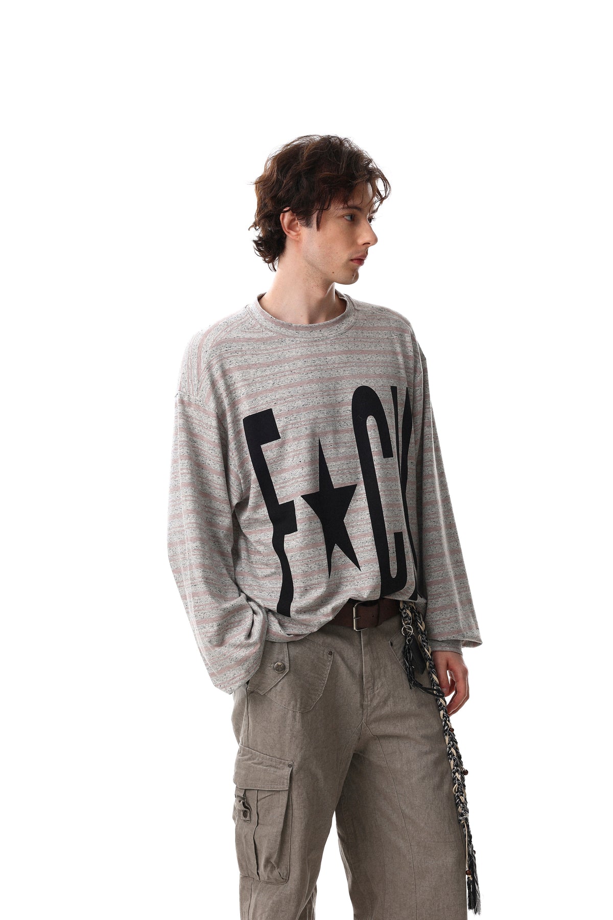 Madxmarx Graphic Striped Long Sleeve Tee