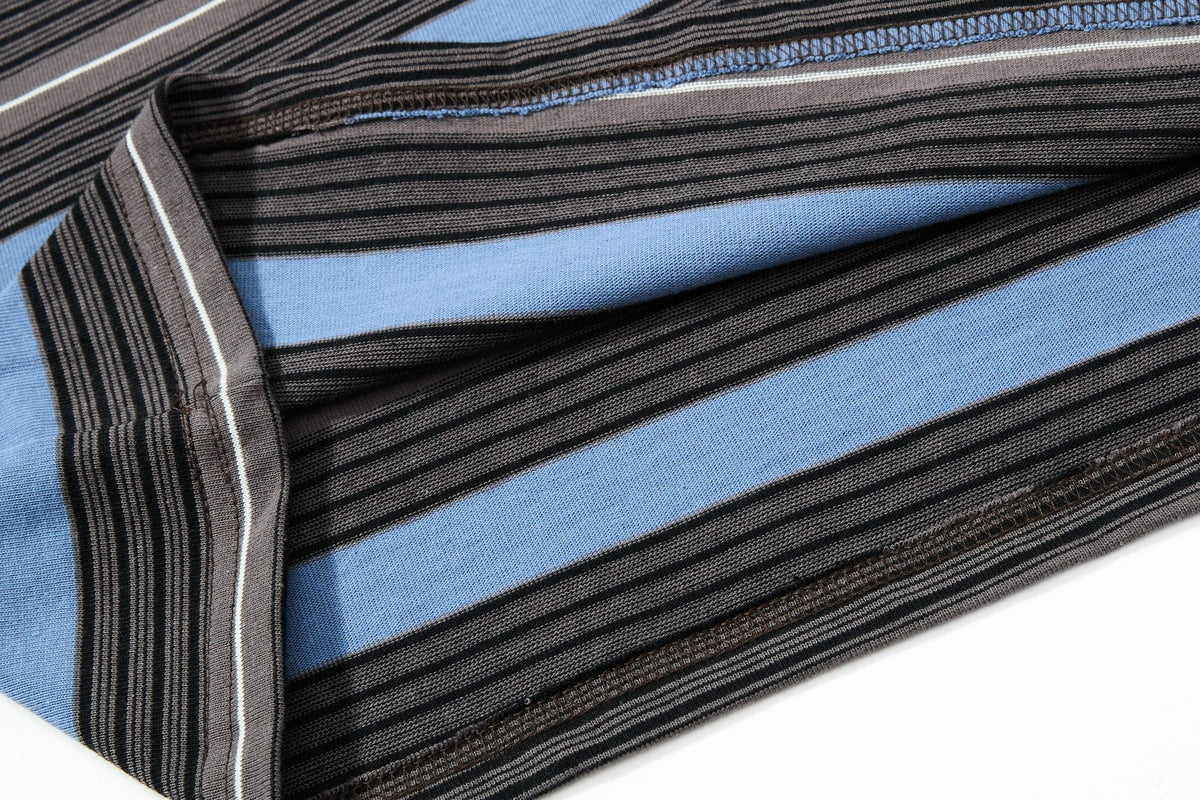 Madxmarx Striped Embroidered Rugby Polo Long Sleeve