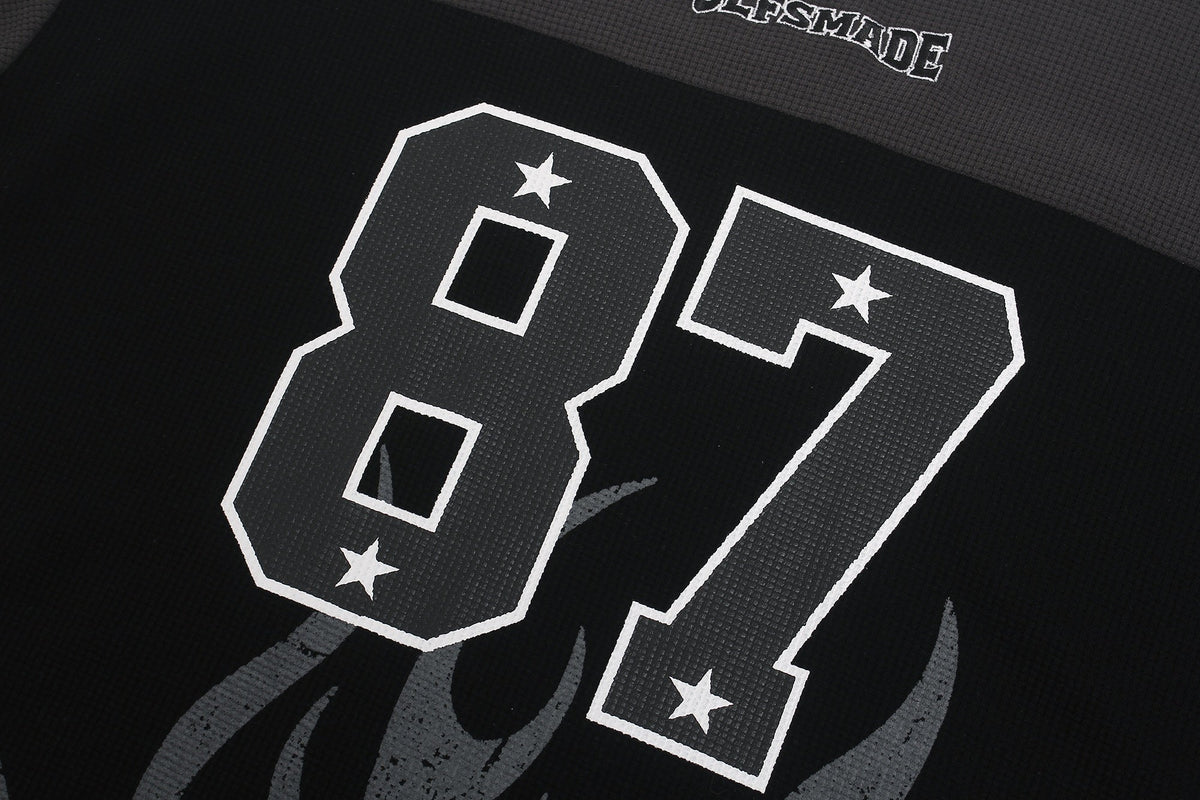 Madxmarx 87 Flame Graphic Long Sleeve Tee