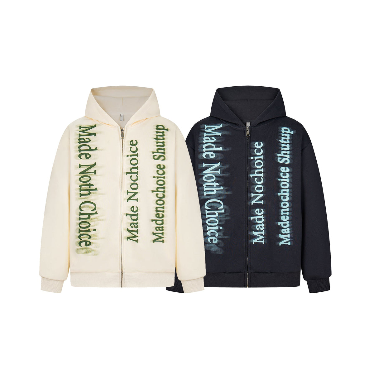 Madxmarx Gradient Letter Zip Hoodie