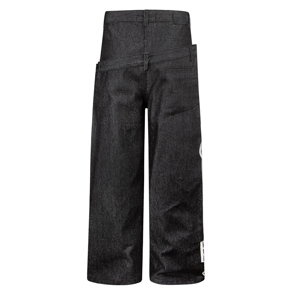 Madxmarx Music Note Layered Wide-Leg Jeans