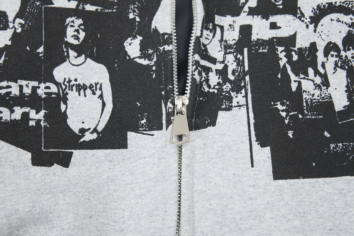 Madxmarx Retro Collage Print Zip Hoodie