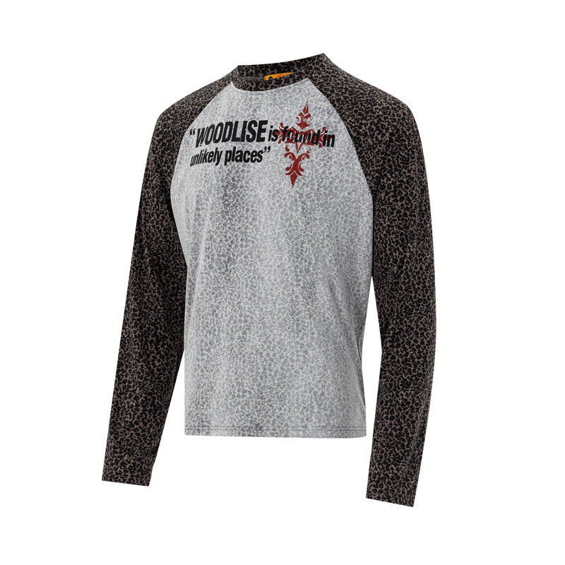 Madxmarx Leopard Graphic Raglan Long Sleeve Tee