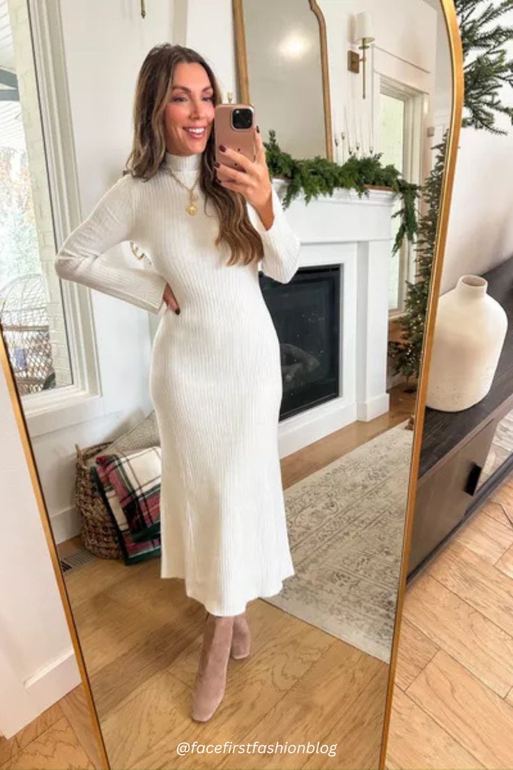 Elongated Half-Height  Wool Skirt All-Wool Dress