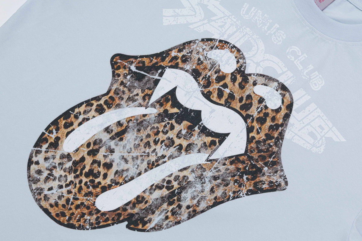 Madxmarx Leopard Tongue Graphic Long Sleeve Tee