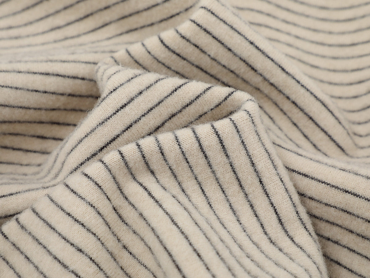 Madxmarx Striped Knit Zip Hoodie
