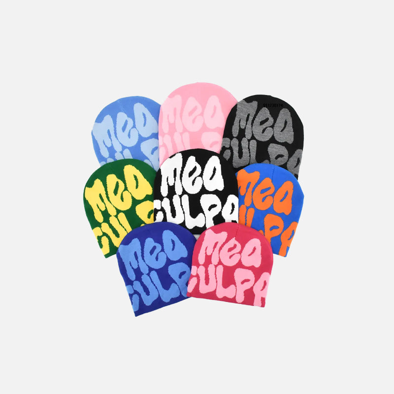 Knitted Letter Print Beanie