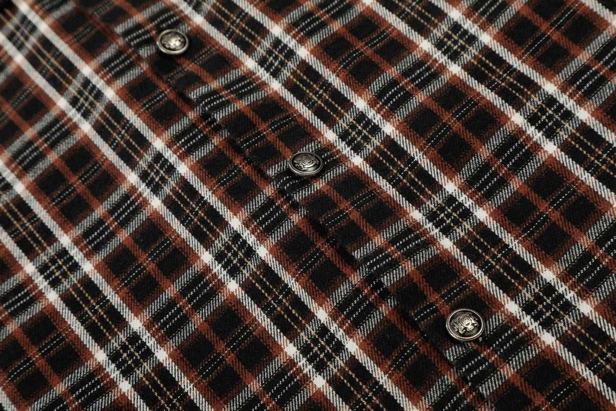 Madxmarx “Distressed Plaid Short Sleeve Shirt”