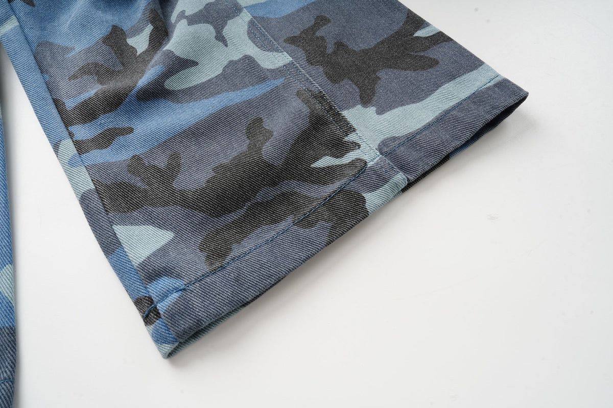 Madxmarx Blue Camo Cargo Pants