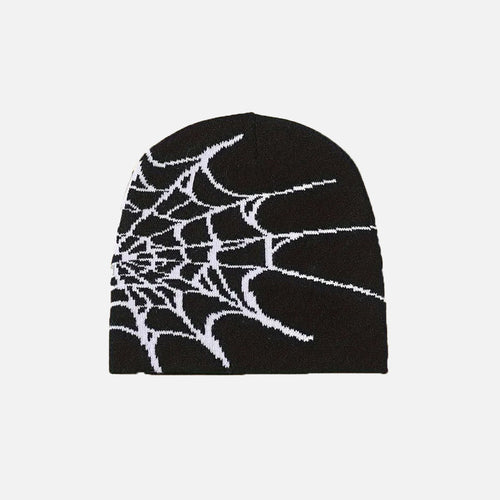 Gorro de Teia de Aranha Gótico Y2K - Preto
