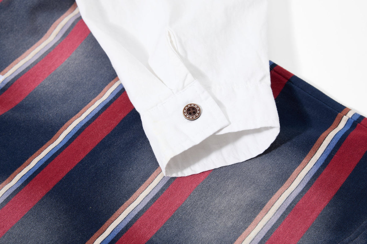 Madxmarx Layered Stripe Polo Long-Sleeve