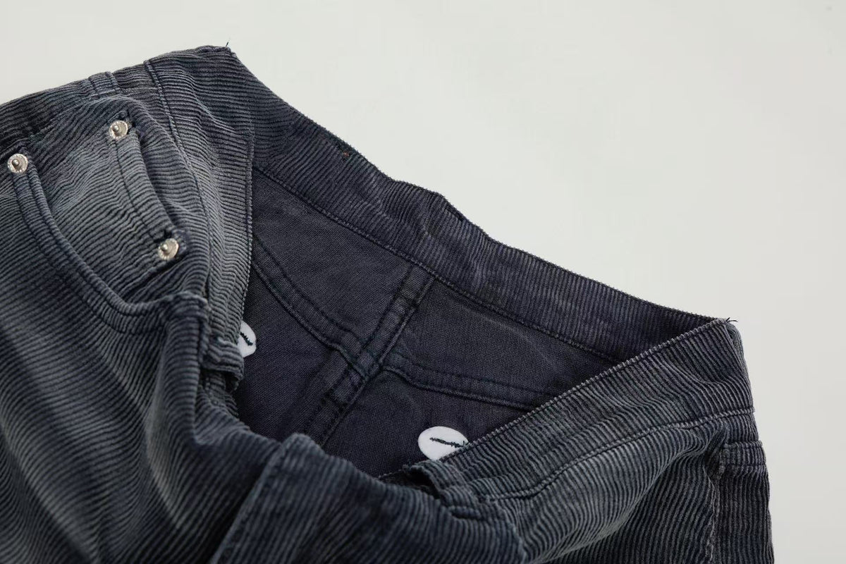Madxmarx Washed Corduroy Wide-Leg Pants