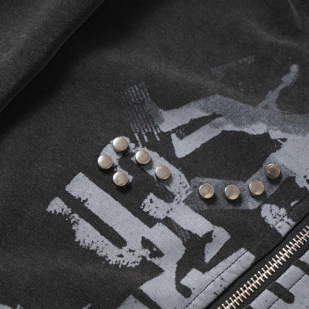 Madxmarx Punk Washed Zip Hoodie