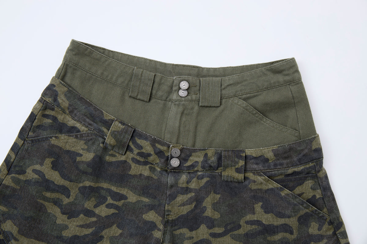 Madxmarx Double Waist Camo Barrel Pants