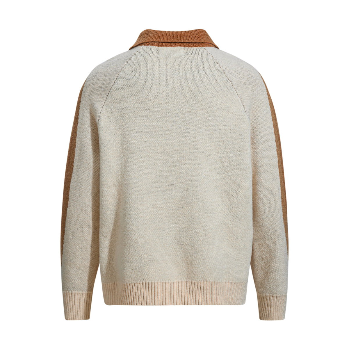 Madxmarx Retro Colorblock Zip-Collar Sweater