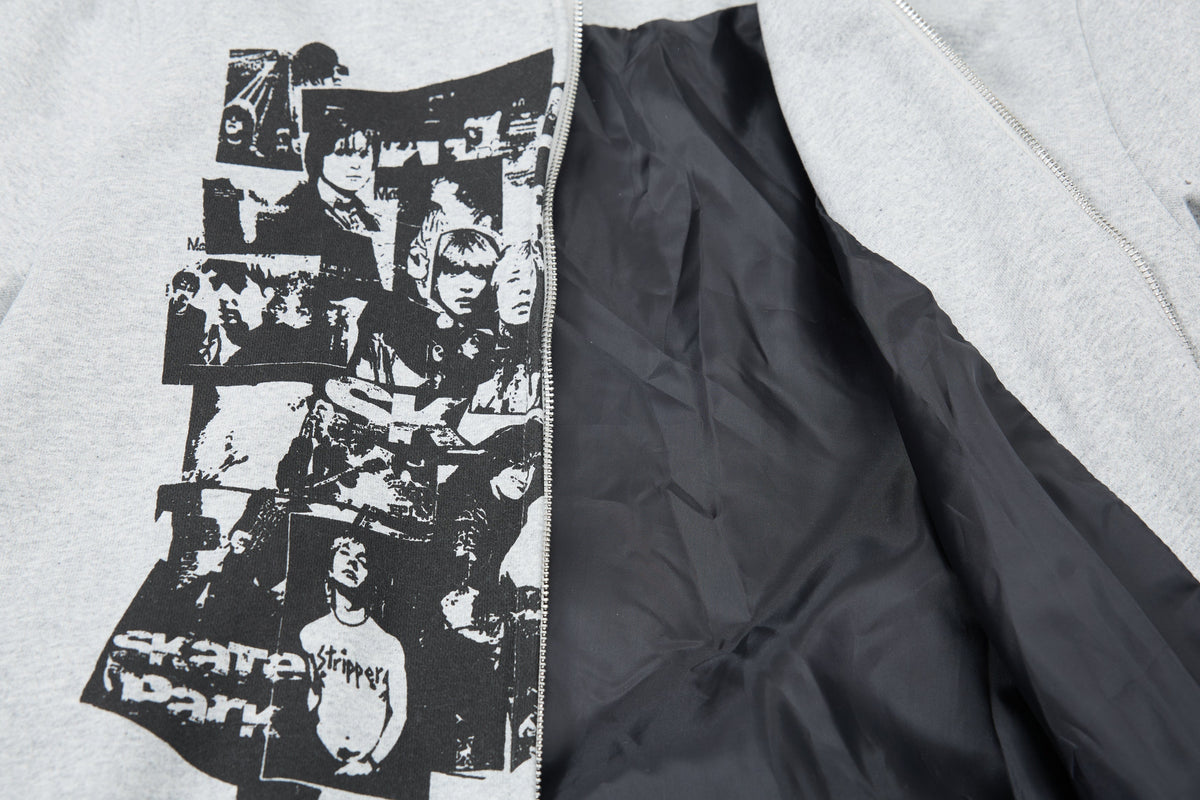 Madxmarx Retro Collage Print Zip Hoodie