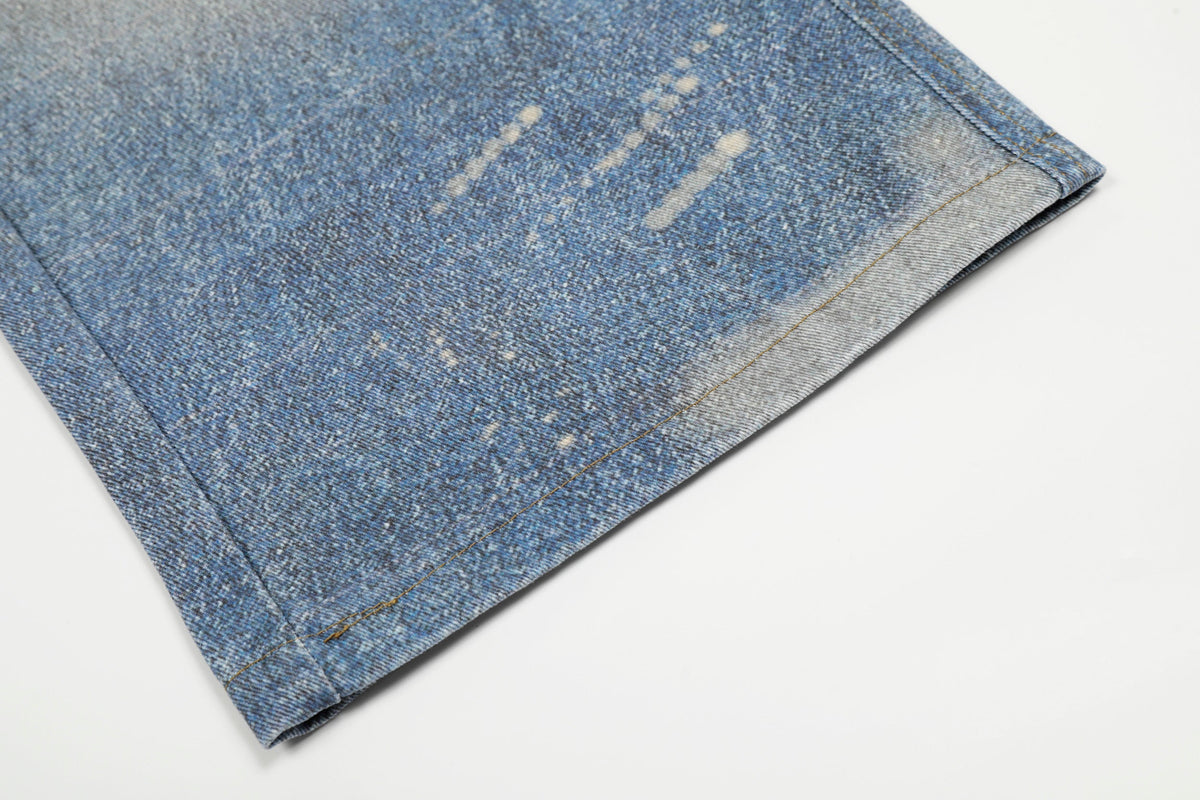 Calça Jeans com Estampa de Cinto de Tachas Madxmarx