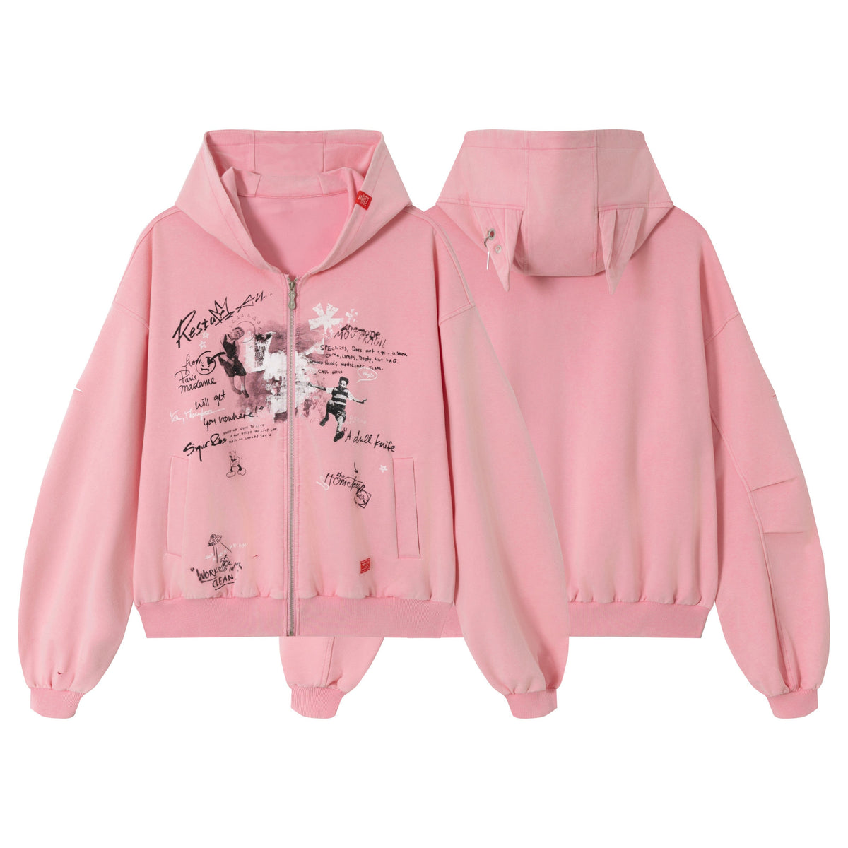 Madxmarx Gradient Graphic Zip Hoodie