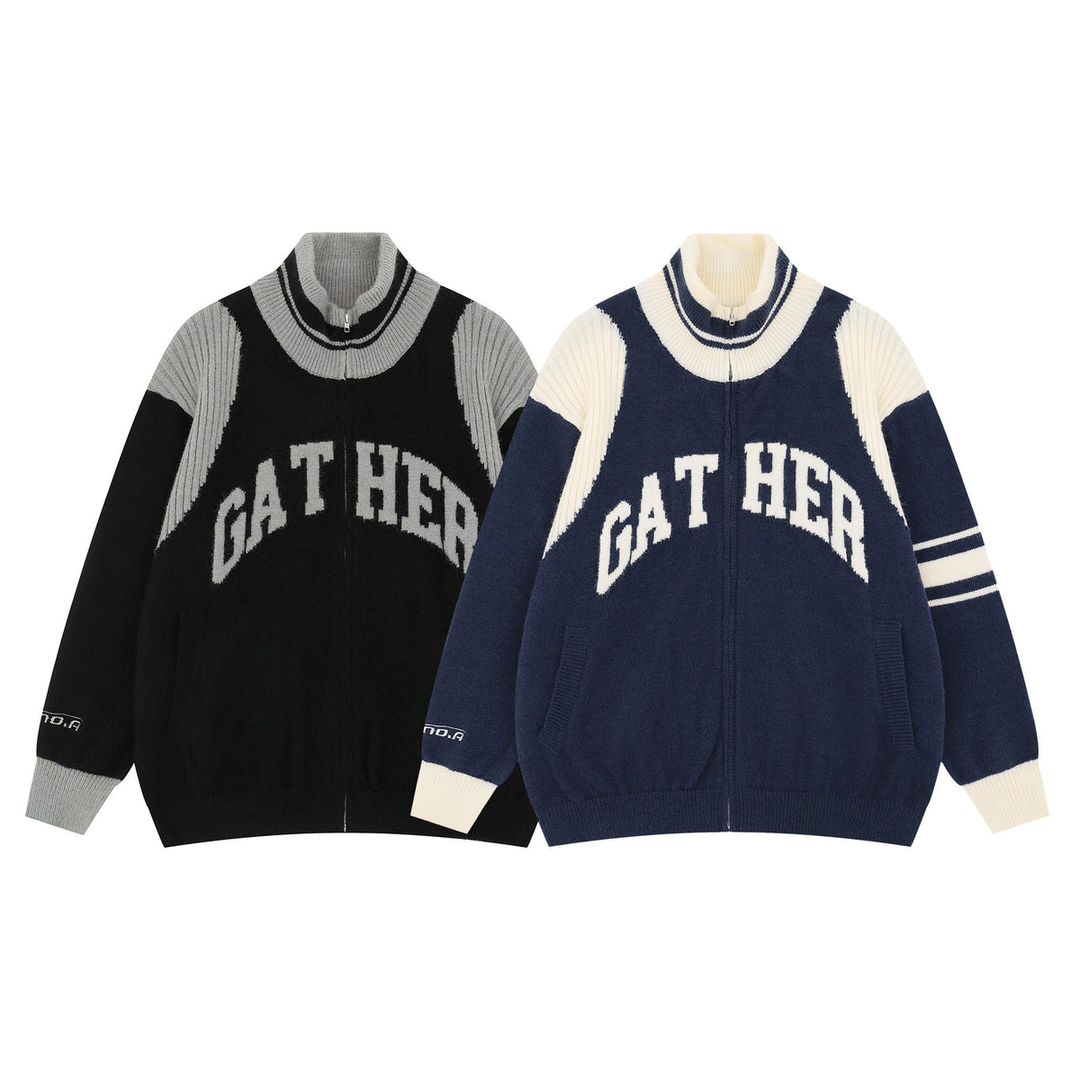 Madxmarx Gather Varsity Knit Zip Jacket