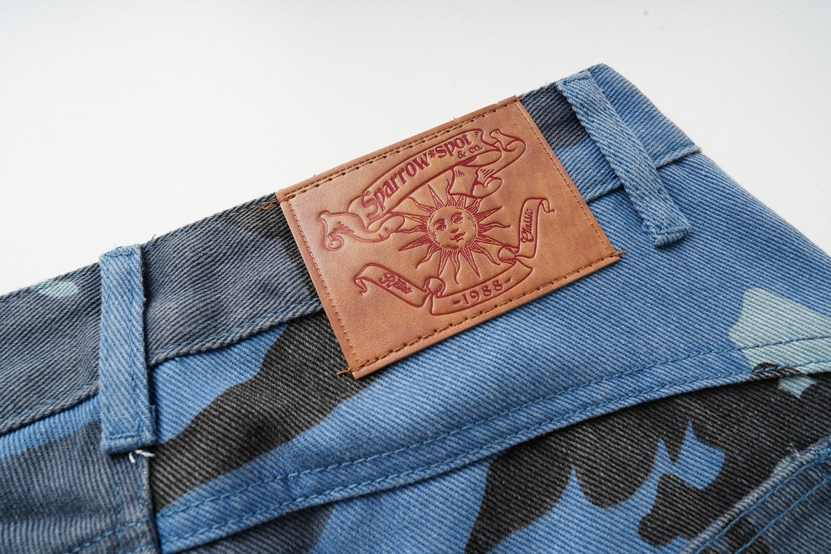 Madxmarx Blue Camo Cargo Pants