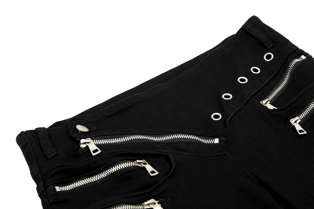 Pantalon évasé à détails zippés Madxmarx