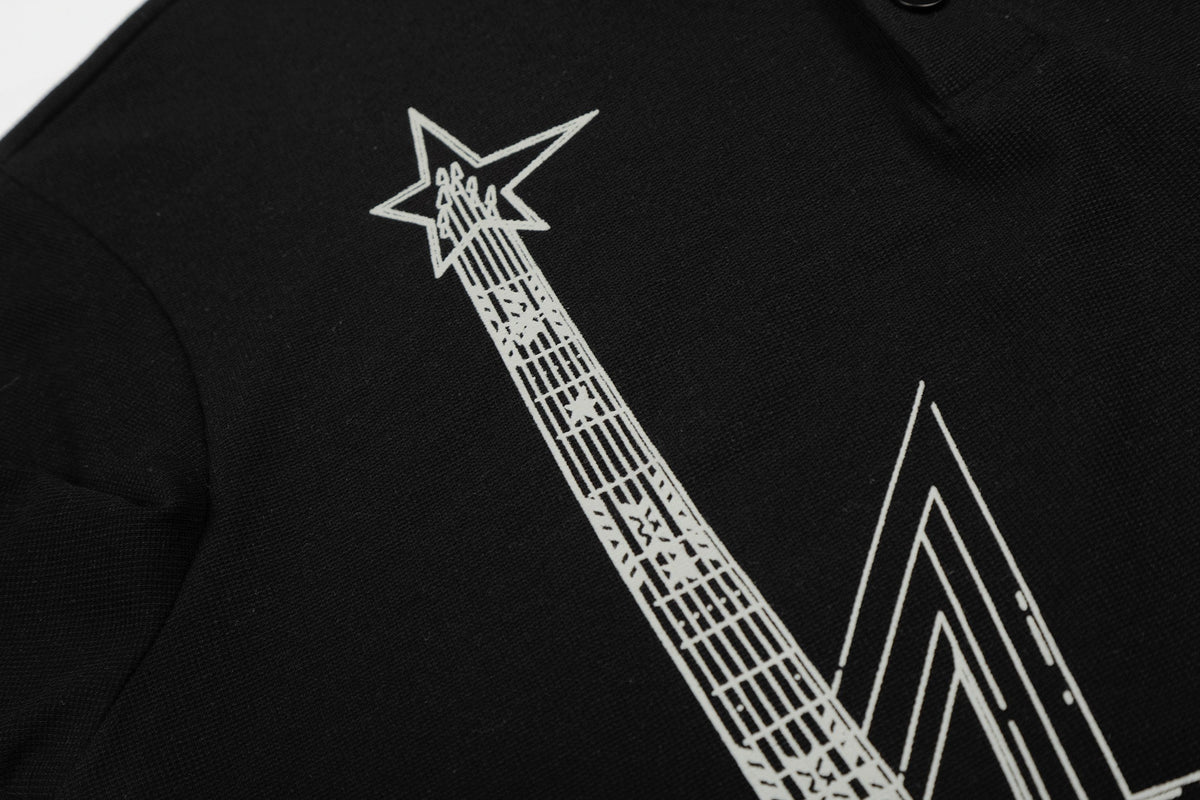 Madxmarx “Leopard Collar Graphic Polo Tee”